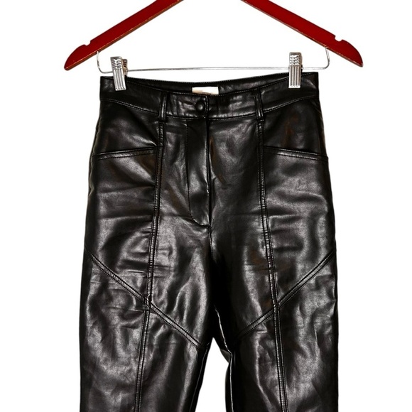 Aritzia Wilfred Rebel Pant- High Waisted Vegan Leather Pants- Black- Size 2 - Picture 8 of 16